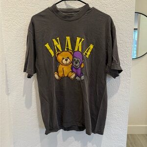 Inaka Power Black Tee with Bear and Gorilla Design